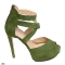 Sandales femme cuir vert leto