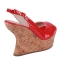 Sandales compensées rouge I Love